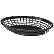 BREAD BASKET-PP, OVAL, BLACK, 240x150x50MM ( MIN 36 ) - 41800-BK - EACH