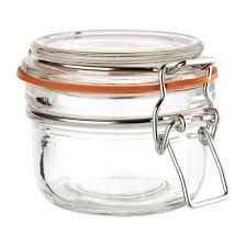 PRESERVE JAR 125ML / 70MM H WITH RUBBER RING & CLIP - GH327 - 6 - CTN