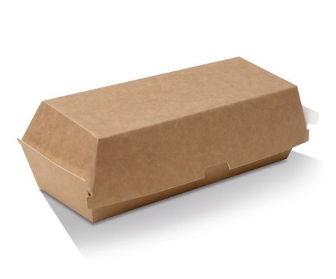 GREENMARK BROWN & WHITE CARDBOARD HOT DOG BOX 202X70X75MM ( KB4 ) - 400 - CTN