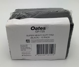 OATES SUPER HEAVY DUTY - GRIDDLE SCOURER PAD - BLACK SMALL - (GP-725 /165374) - 10 PACK