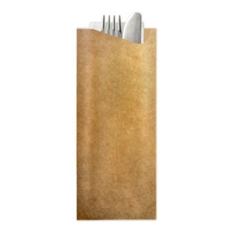 ELAG POCHETTA KRAFT CUTLERY POUCH 2PLY NATURAL NAPKIN, 85mm x 190mm - 350 - CTN