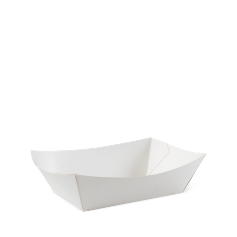 DETPAK WHITE FOOD TRAY # 3 - MEDIUM 140x85x55mm - 250 / SLV