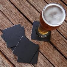 WOBBLY BOOT COASTERS SQUARE BLACK - 2500 - CTN