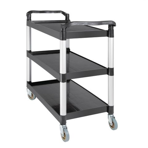 VOGUE MOBILE UTILITY CART / TROLLEY - BLACK POLYPROPYLENE - CF102 - EACH