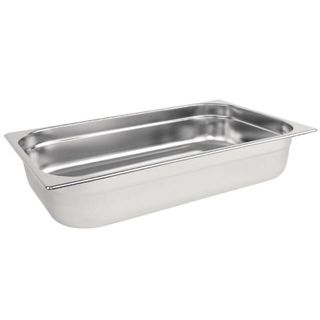VOGUE 1/1 SIZE 100MM DEEP S/STEEL GASTRONORM PAN - DN704 - EACH