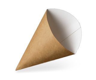 GREENMARK BROWN & WHITE CARDBOARD FOOD CONE - LARGE ( 256x190mm ) - FCCL - 500 - CTN