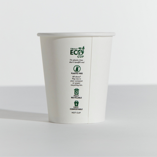 PINNACLE TRULY ECO 08oz WHITE SINGLE WALL COFFEE CUP - AQUEOUS COATED ( 80mm ) - 1000 - CTN