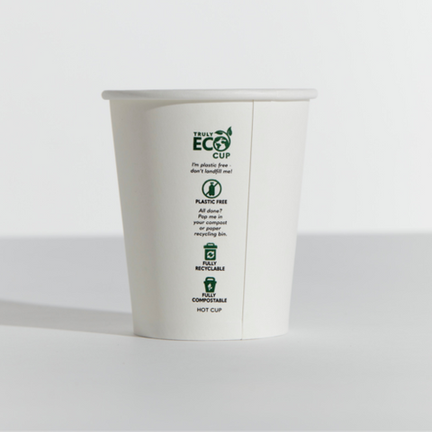 PINNACLE TRULY ECO 08oz WHITE SINGLE WALL COFFEE - AQUEOUS COATED ( 80mm ) - 1000 - CTN