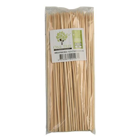 ONE TREE 200MM X 3 MM BAMBOO SKEWERS  - 100 - PKT