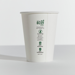 PINNACLE TRULY ECO 12oz WHITE SINGLE WALL COFFEE CUP - AQUEOUS COATED ( 90mm ) - 50 - SLV