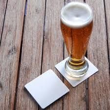 WOBBLY BOOT COASTERS SQUARE WHITE - 2500 -CTN