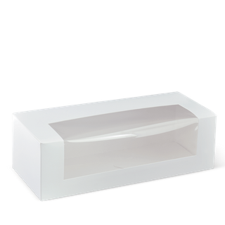 DETPAK 10" LONG PATISSERIE BOX WITH WINDOW (260 X 110 X 80 ) - K212S0001 - 50 - SLV