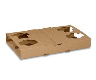 GREENMARK CARDBOARD 4 CUP DRINK HOLDER / CARRY TRAY - 100 - CTN