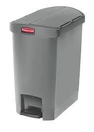 RUBBERMAID 30L SLIM JIM RESIN STEP-ON END STEP CONTAINER / BIN- GREY ( R1883601 ) -EACH