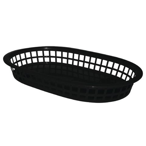 OLYMPIA OVAL FOOD BASKET - BLACK - 40mm H x 275mm W x 175mm D - ( GH969 ) - 6 - PACK