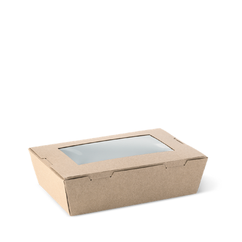 DETPAK WINDOW LUNCH BOX - BROWN - MEDIUM - 1100ml - 180 L x 120 W x 50mm H - L590S0010 - 200 - CTN