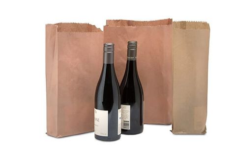 2 BOTTLE (DOUBLE) BROWN PAPER BAG - 500 -PKT