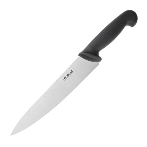 HYGIPLAS 8.5" (21.5CM) COOKS KNIFE BLACK HANDLE - C265 - EACH