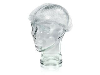 MEDICOM PP CLIP CAP / CRIMPED BERET 21" - WHITE ( MED008044W ) - 100 - PKT