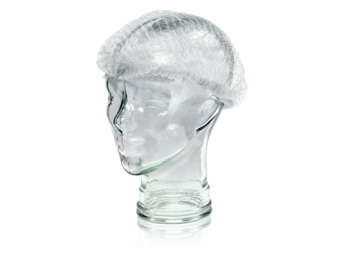 MEDICOM PP CLIP CAP / CRIMPED BERET 21" - WHITE ( MED008044W ) - 100 - PKT