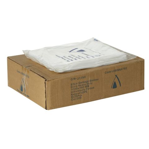 TP 82L CLEAR- NATURAL EXTRA HEAVY DUTY BIN LINERS - 200-CTN