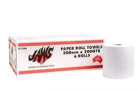 ROYAL TOUCH JAWS AUTOCUT (MIDI-200mm) - 2PLY -200MTR HAND TOWEL - (66030-2PLY) - 200M X 6 ROLLS - CTN