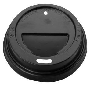 PINNACLE LID - BLACK 6oz - 8oz (80mm) TRAVEL COFFEE CUP LID - 100 - SLV