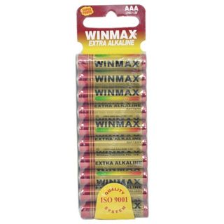 WINMAX  ALKALINE AAA SIZE BATTERIES - (10 PACKS X 48) - 480 - CTN