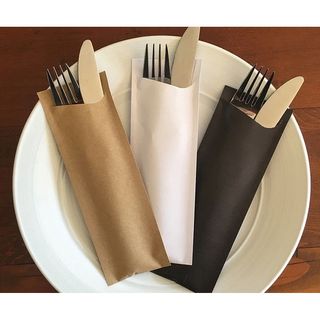 ELAG NOCHETTA CUTLERY POUCH BLACK PAPER, 65 X 190MM - 3200 CARTON ONLY