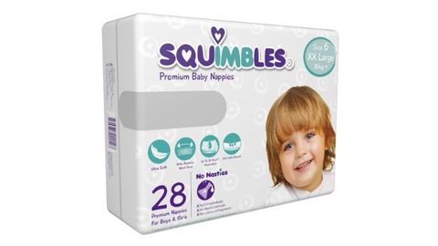 SQUIMBLES NAPPIES - SIZE 6 (16KG +) - XX LARGE - (SQXXL112) - 112 - CTN