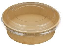 ALFRESCO LARGE KRAFT FOOD BOWL 184MM PET CLEAR LID (KFBLID-XL) - 200 - CTN ( SUPA BOWL )