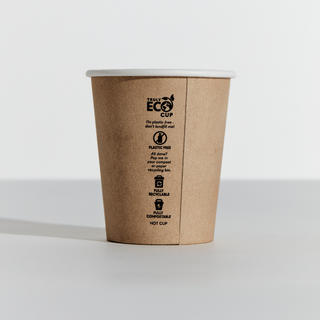 PINNACLE TRULY ECO 08oz KRAFT SINGLE WALL COFFEE CUP - AQUEOUS COATED ( 90mm UNI ) - 1000 - CTN