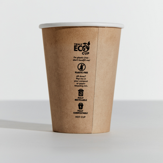 PINNACLE TRULY ECO 12oz KRAFT SINGLE WALL COFFEE CUP - AQUEOUS COATED ( 90mm ) - 50 - SLV