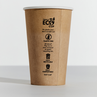 PINNACLE TRULY ECO 16oz KRAFT SINGLE WALL COFFEE CUP - AQUEOUS COATED ( 90mm ) - 1000 - CTN