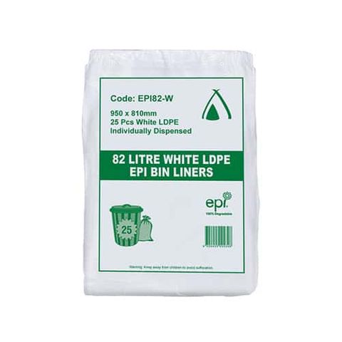 TP 82L WHITE LDPE GARBAGE BIN LINER - EPI - 250 - CTN