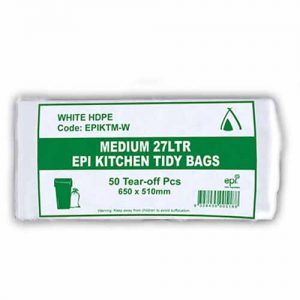 TP 27L EPI "MEDIUM" WHITE KITCHEN TIDY BAGS - 1000 - CTN