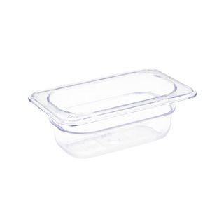 VOGUE CLEAR POLYCARBONATE 1/9 SIZE 65MM GASTRONORM CONTAINER - U242 - EACH