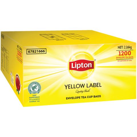 LIPTON YELLOW LABEL QUALITY BLACK ENVELOPED TEA BAGS (12 X 100 ) - 100 - PKT