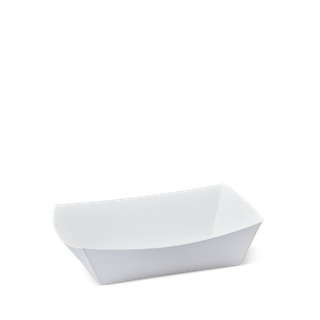 DETPAK WHITE FOOD TRAY # 2 - SMALL 105X72X44mm - 1000 - CTN