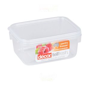 DECOR 250ML TELLFRESH OBLONG CONTAINER - 12 - CTN