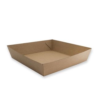 FUTURE FRIENDLY KRAFT CORRUGATED BOARD OPEN TRAY # 2 - 178 x 178 x 45mm - PBT2 - 240 - CTN