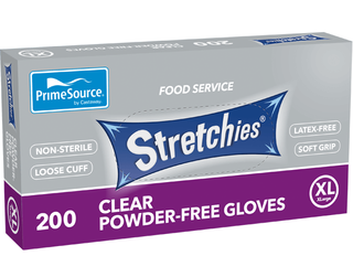 PRIME SOURCE CLEAR STRETCHIE GLOVES - EXTRA LARGE - 2000 - CTN