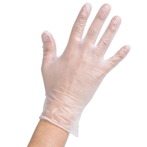 MEDICOM VITALS VINYL CLEAR PRE - POWDERED GLOVES - LARGE ( 1208D ) - 100 - PKT