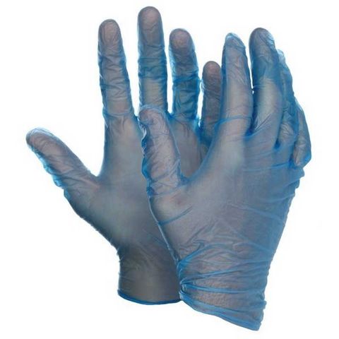 MEDICOM VITALS VINYL BLUE POWDER FREE GLOVES - MEDIUM ( 1309C ) - 1000 - CTN