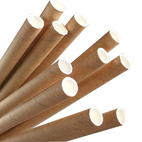 ECO-STRAW KRAFT BROWN 3 PLY REGULAR PAPER STRAWS - 200MM X 6MM - 250 - PKT