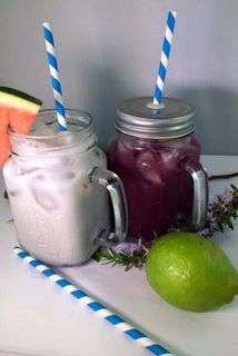 ECO-STRAW BLUE AND WHITE 3 PLY REGULAR PAPER STRAWS - 200MM X 6MM - 2500 - CTN