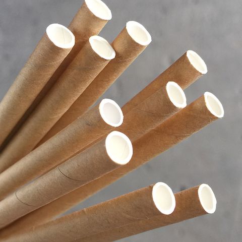 ECO-STRAW KRAFT BROWN 3 PLY COCKTAIL PAPER STRAWS - 135MM X 6MM - 2500 - CTN