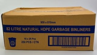 TP 82L NATURAL GARBAGE BIN LINERS ( 82BINNAT ) - 250 - CTN