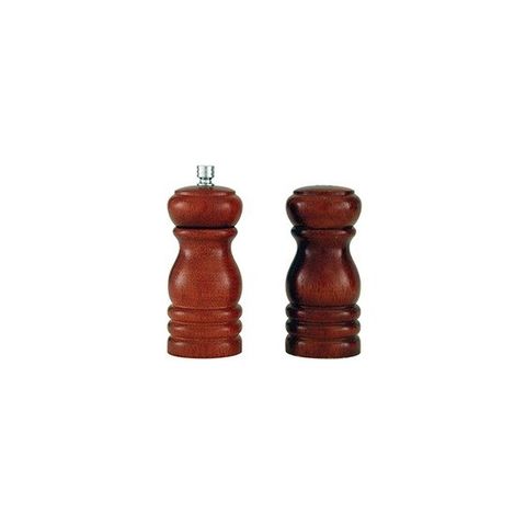 TRENTON SALT SHAKER & PEPPER MILL SET 100MM DARK WOOD - 40504 - SET