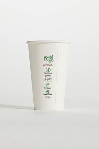 PINNACLE TRULY ECO 10oz SLIM WHITE SINGLE WALL COFFEE CUP - AQUEOUS COATED ( 80mm ) - 1000 - CTN